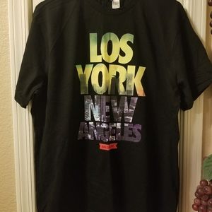 Black shirt with big city graphics